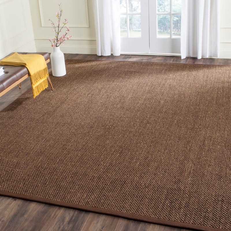 SAFAVIEH Natural Fiber Elmyra Sisal Border Rug - 9' x 12' - Brown/Brown