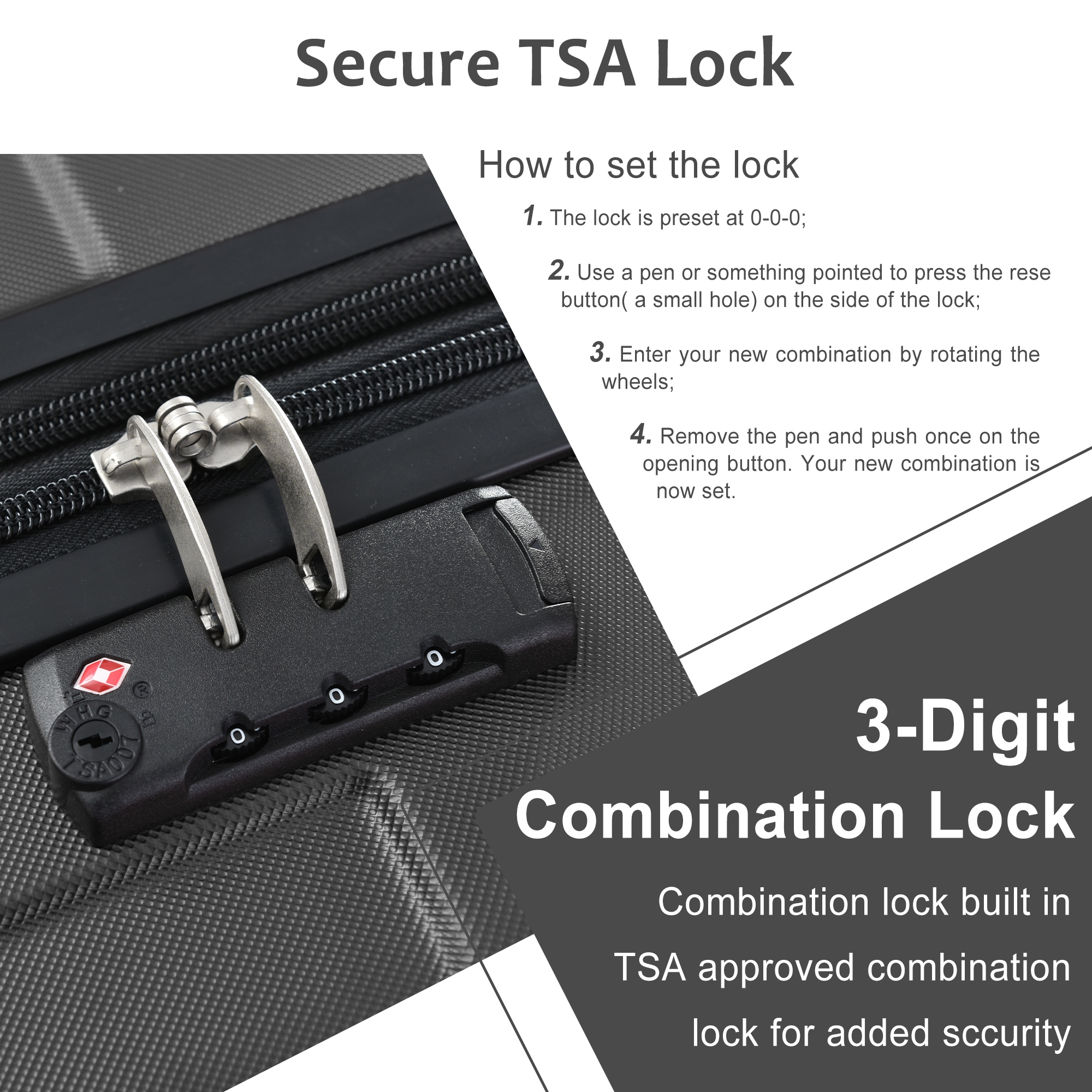 Built in tsa lock outlet