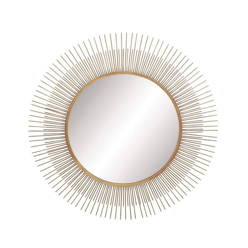 Gold Metal Starburst Room Wall Mirror