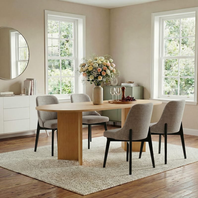 Upholstered Side Chair Dining Chairs Kitchen Chairs with Wood Legs Set of 2