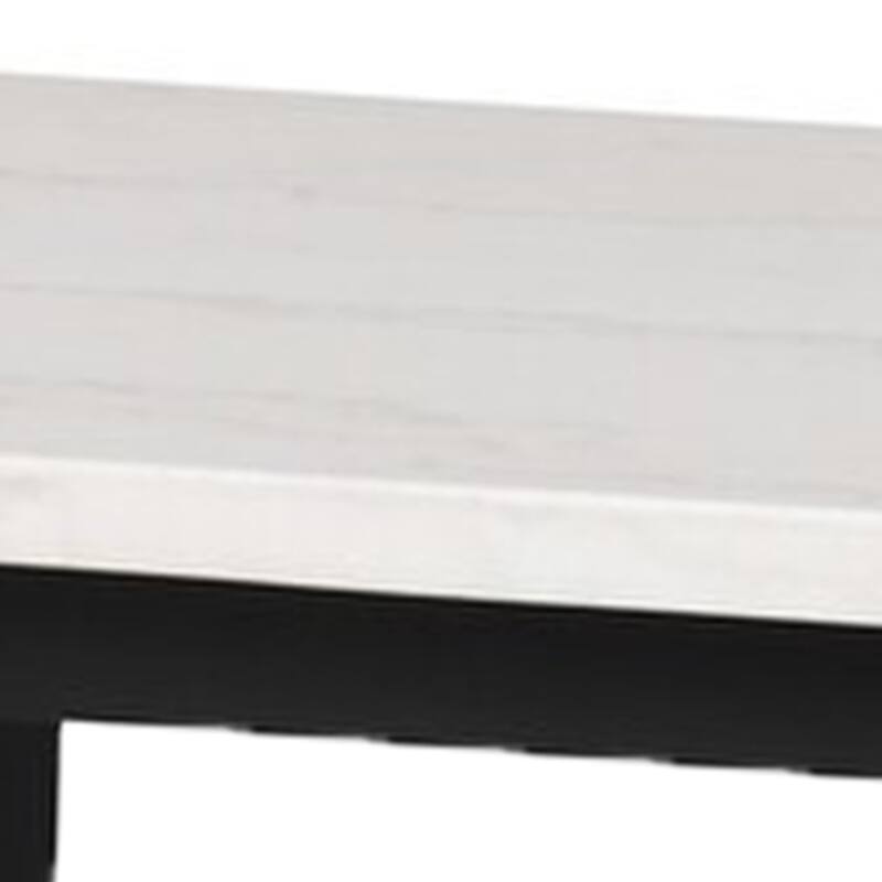 Soa Dining Table, 54 Inch Square White Marble Top, Black Legs - Black, White