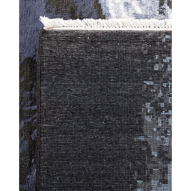Ikat One-of-a-Kind Hand-Knotted Area Rug, Black - 9' 4" x 12' 2"