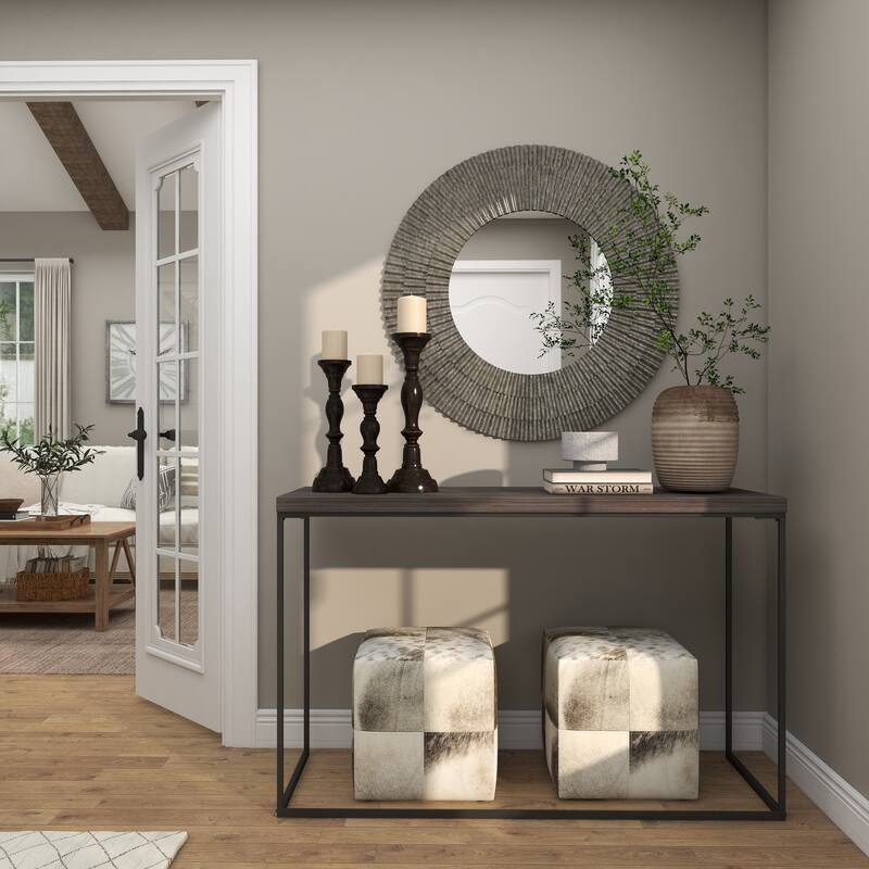 Gray Metal Room Wall Mirror