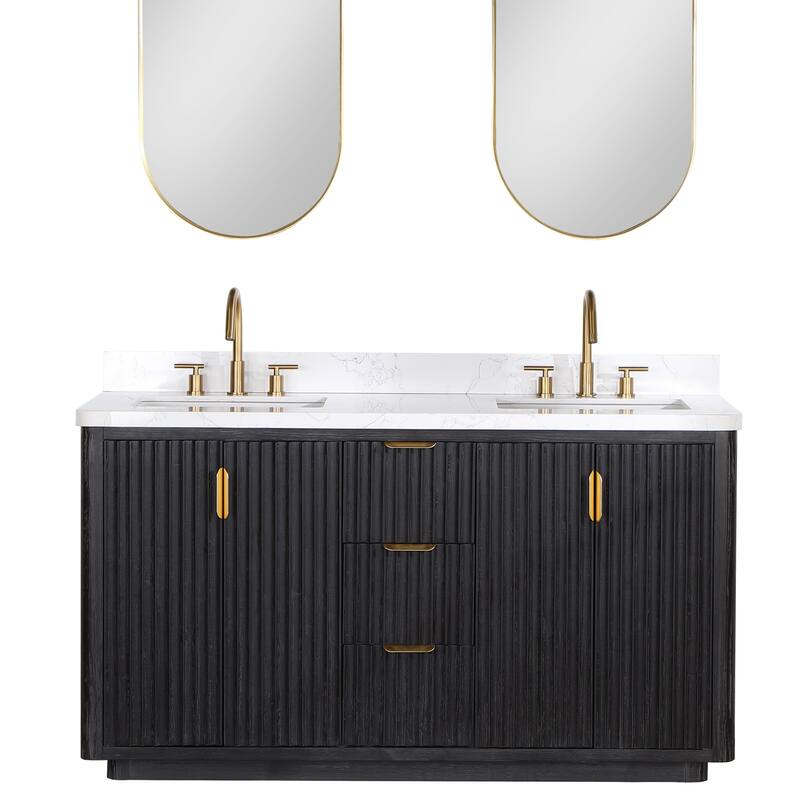Cadiz Bath Vanity with Composite Stone Top and Mirror