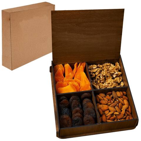 IXIR Gourmet Dried Fruit Nuts Gift Basket 4 Slot With Fruits - 9.84 x 9.13 x 2.72