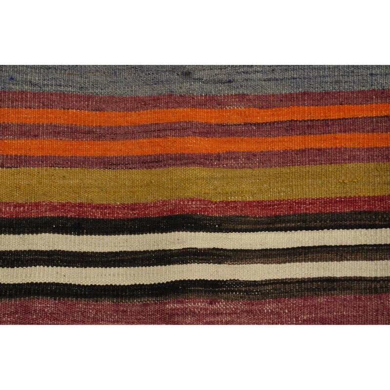 Hand Woven Oriental 100% Wool Carpet Southwestern Geometric Multi-Colored Kilim Area Rug - 7' 11'' X 5' 2''