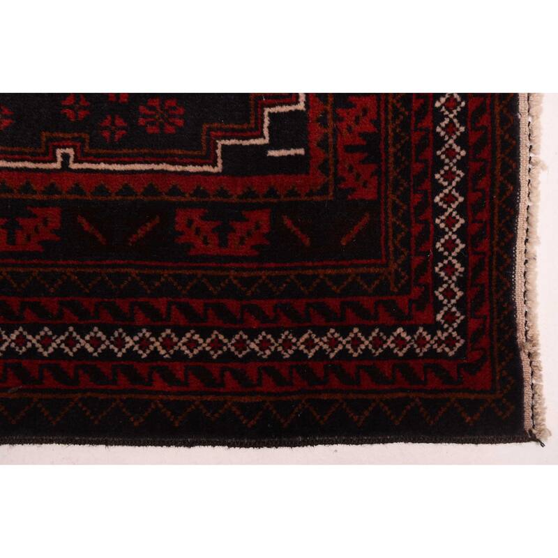ECARPETGALLERY Hand-knotted Teimani Dark Navy Wool Rug - 3'5 x 9'1