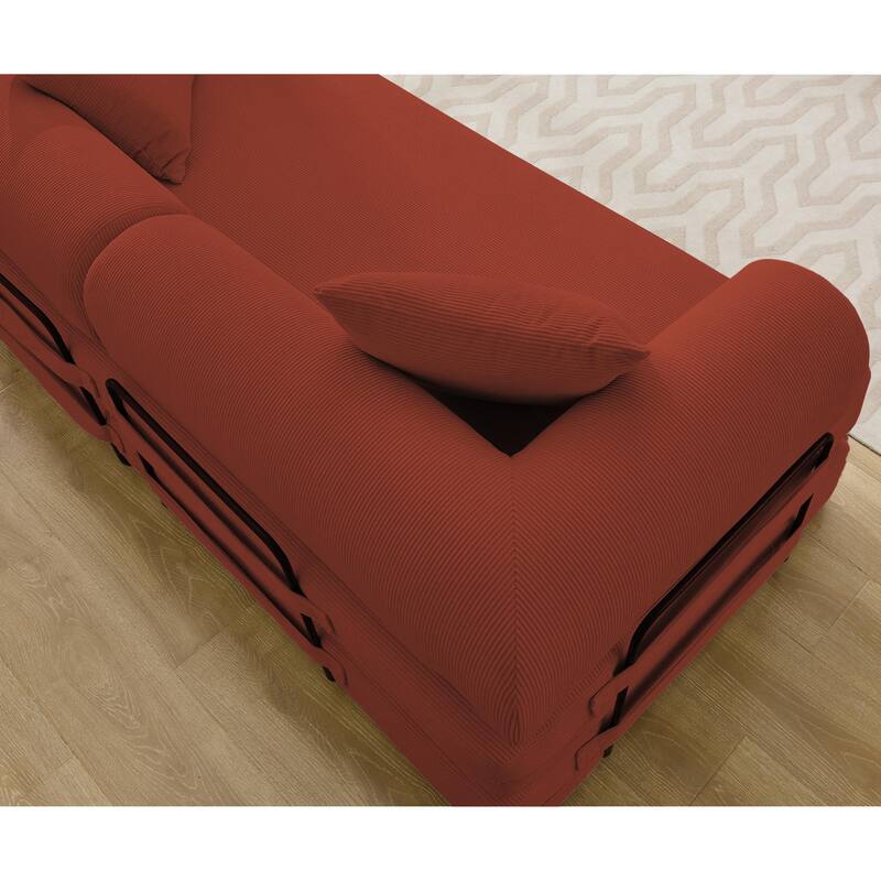 Convertible Out Sofa Bed, 4-in-1 DIY Combination Convertible Sofa, Folding Sleeper Sofa with Adjustable Armrests