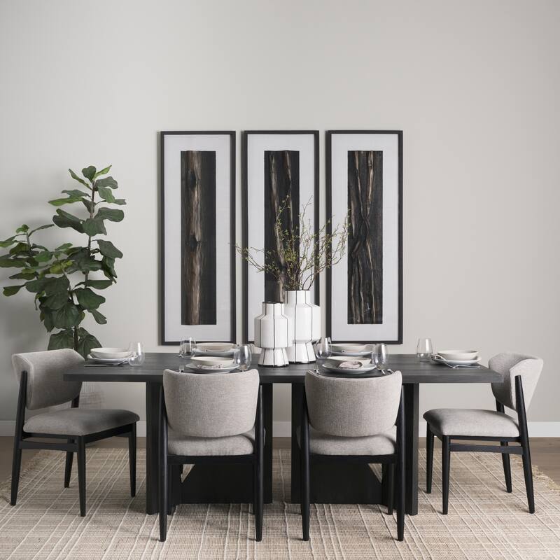 Tarro 84" Rectangular Brown Wood w/ Geometrical Base Dining Table - 84.0L x 42.0W x 30.0H