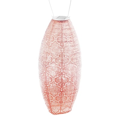 Long Oval LED Lighted Bazaar Lantern - 23.75" - Pink