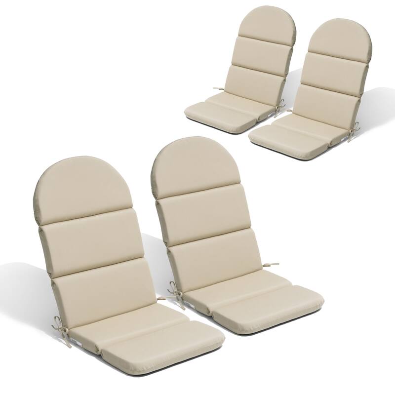 Outdoor Adirondack Chair Cushion Sunbrella / Fabric Patio Chair Pad - 4PC - Canvas Antique Beige