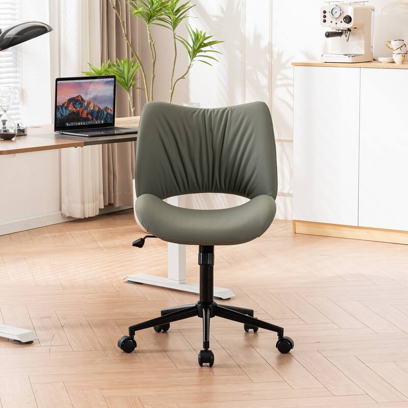 Swivel Armless Ergonomic Office Chair with Wheels