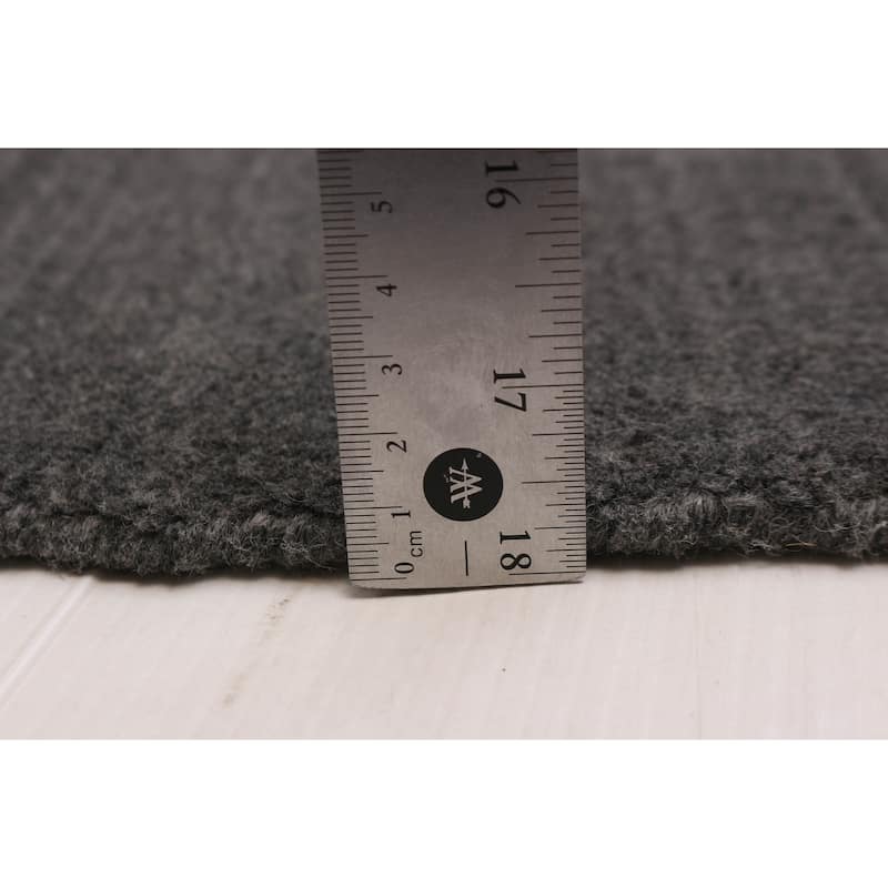ECARPETGALLERY Hand Loomed Kashkuli Gabbeh Dark Grey Wool Rug - 5'0 x 8'2