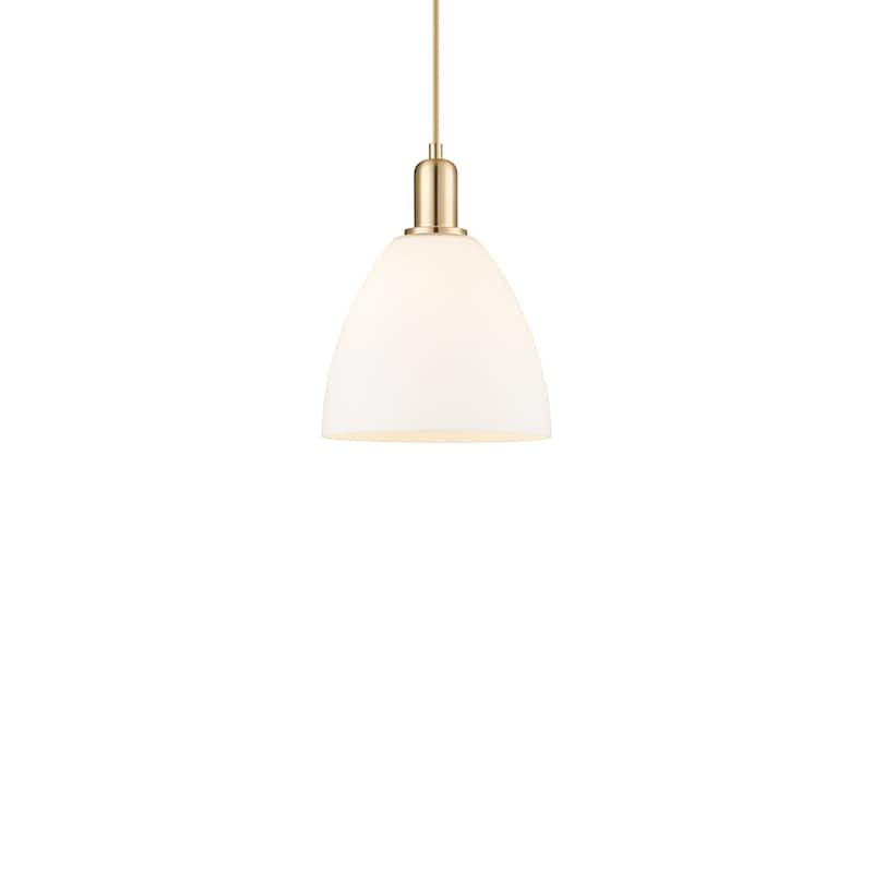 Innovations Lighting 716-1P-13-9 Bristol Pendant Bristol 9" Wide Mini - Champagne Bronze / Matte White