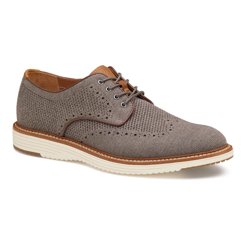 Johnston & Murphy Men's Upton Knit Wingtip - Gray Knit - 12