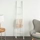 preview thumbnail 1 of 22, White, Brown or Black Wood Handmade Slanted Ladder with Wider Base and Ball Feet White
