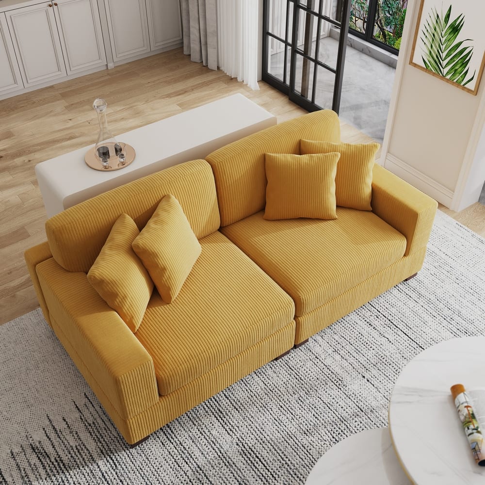 Oversized Modular Sectional Sofa Set with Pillows for Living Room