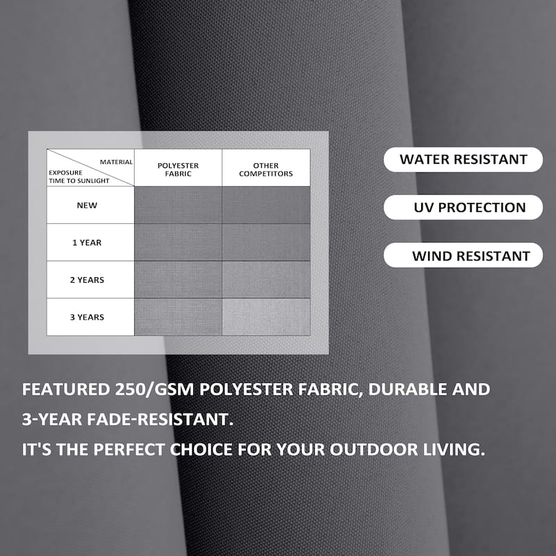 Pellebant 9x11 FT Outdoor Patio Double Top Cantilever Umbrella Solar LED Lighted with Rod Base