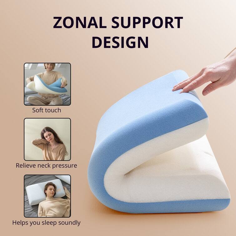 Medium 5" Zoned Comfort Memory Foam Support Pillow
