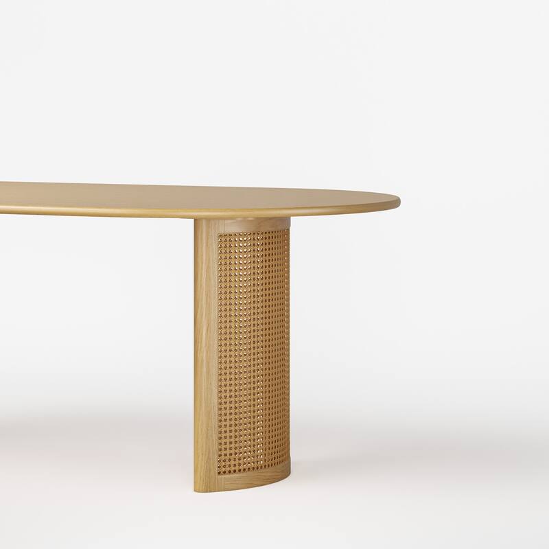 Oval Wood Dining Table Double Pedestal Kitchen Table