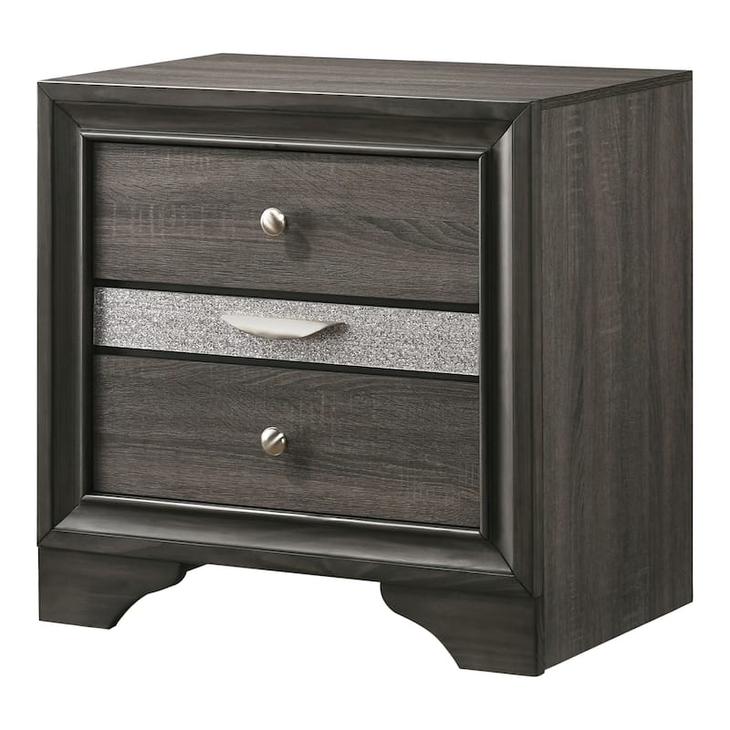 Relo Contemporary Solid Wood 3-Drawer Nightstand by Furniture of America