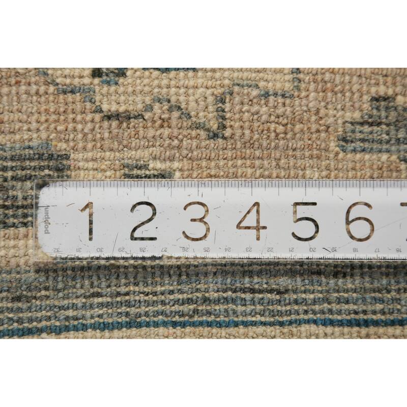 Hand Knotted Oriental 100% Wool Carpet Transitional All-Over Navy Blue & Blues Oushak Area Rug - 12' 4'' X 8' 11''