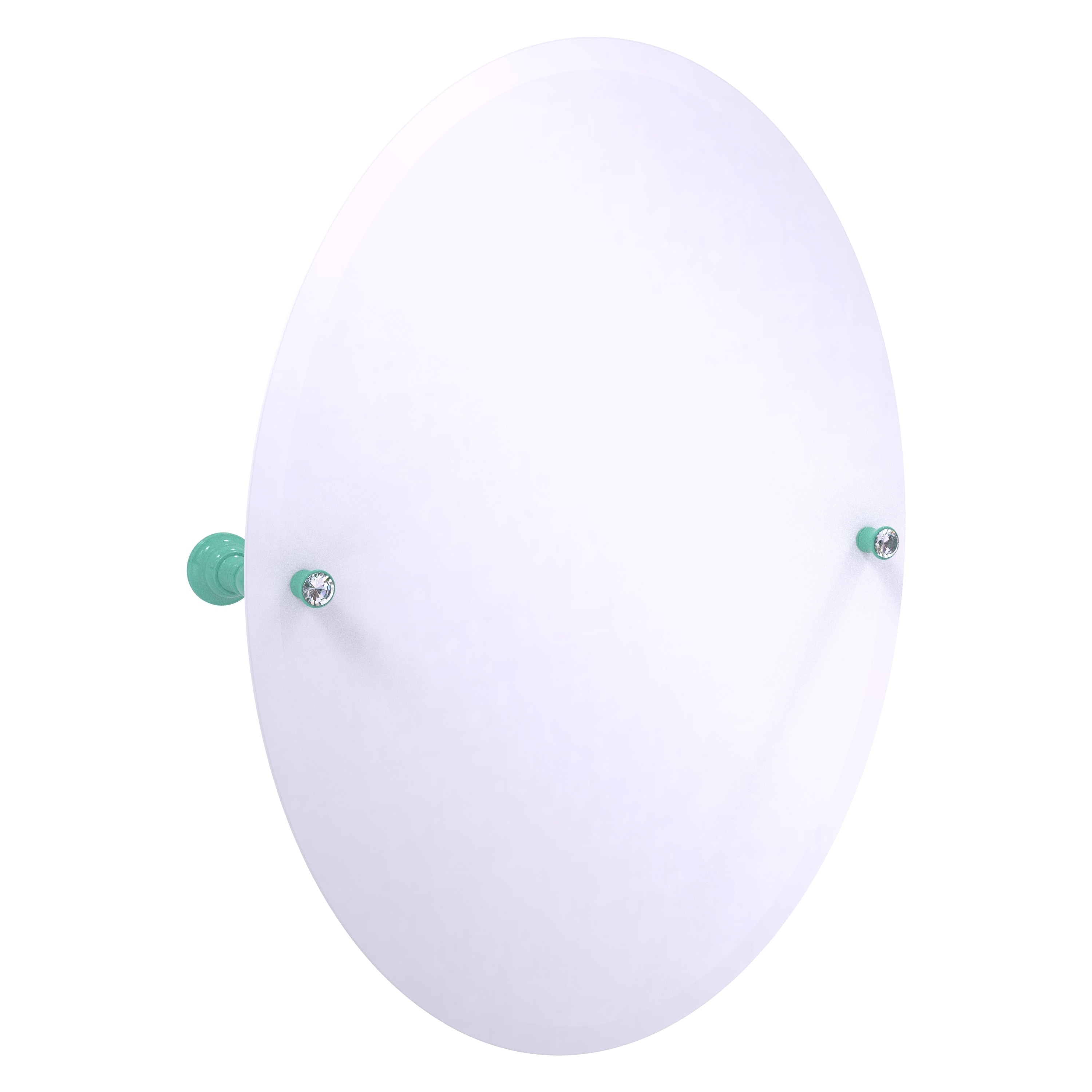 Allied Brass Carolina Crystal Collection Frameless Oval Tilt Mirror with Beveled Edge