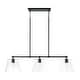 preview thumbnail 1 of 2, Baker 3-light Island Fixture/ Linear Chandelier Matte Black