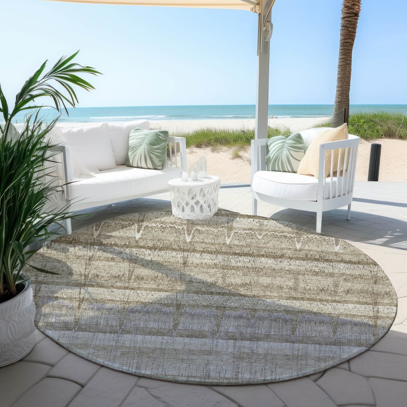 Machine Washable Indoor/ Outdoor Chantille Abstract Ombre Rug