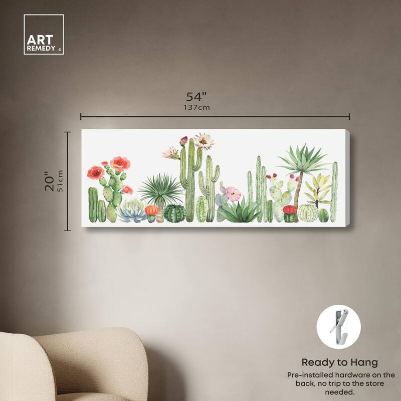Cactus Over Doors II Panoramic Canvas by Art Remedy, Gallery Wrapped
