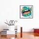 preview thumbnail 10 of 13, iCanvas "Lips Open Teal" by NUWARHOL Framed