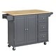 preview thumbnail 13 of 19, Simple Living 3-drawer Drop Leaf Kitchen Cart