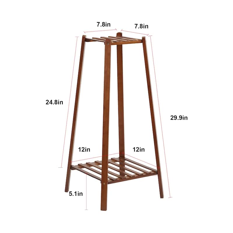 Wooden Flower Stand Plant Frame Balcony Multi-Tier Potted Shelving