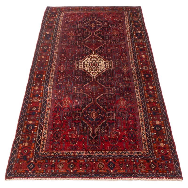 ECARPETGALLERY Hand-knotted Kayseri Vintage Red Wool Rug - 4'4 x 10'3