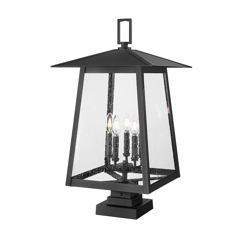 Z-Lite 5015PHXLS-SQPM Rainer 5 Light 29" Tall Marine Grade Post Light - Black
