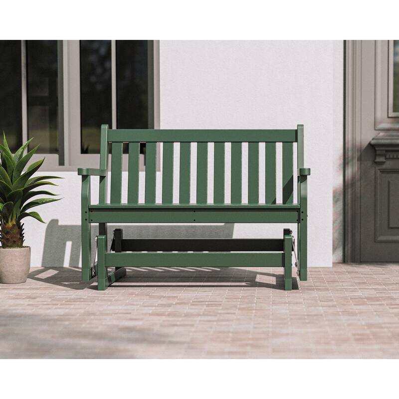 POLYWOOD Traditional Plastic 48-inch Outdoor Garden Glider Bench