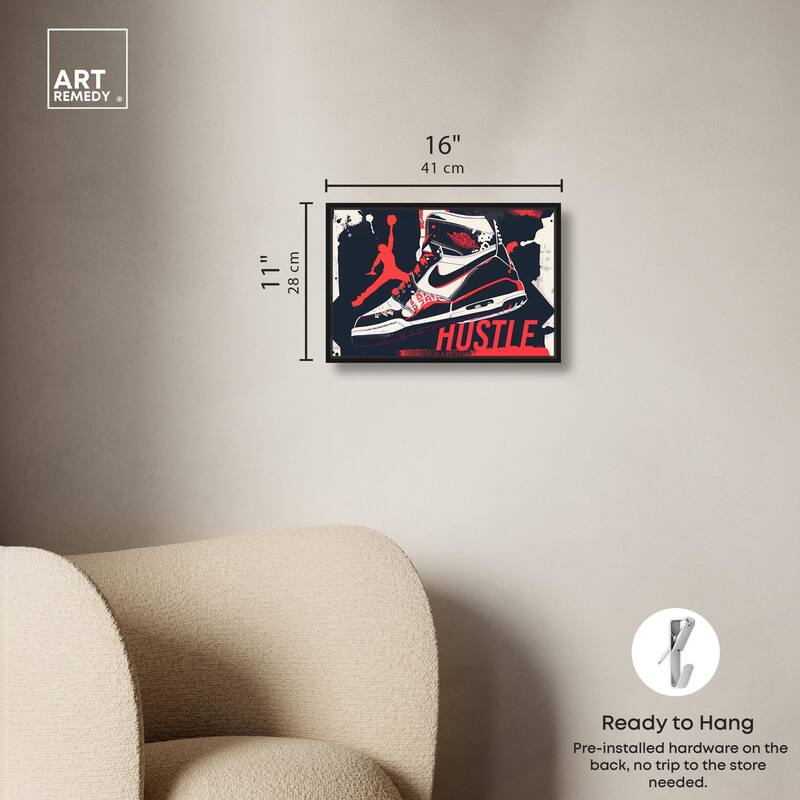 Navy Red Hustle Sneaker Canvas by Art Remedy