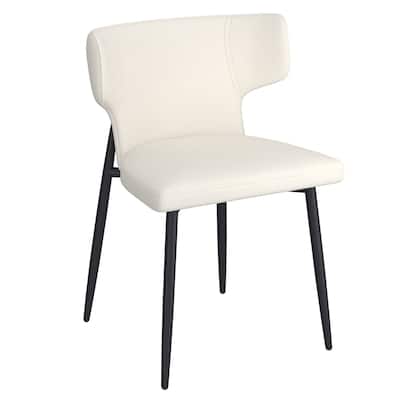 Contemporary Faux Leather and Metal Dining Chair, Set of 4