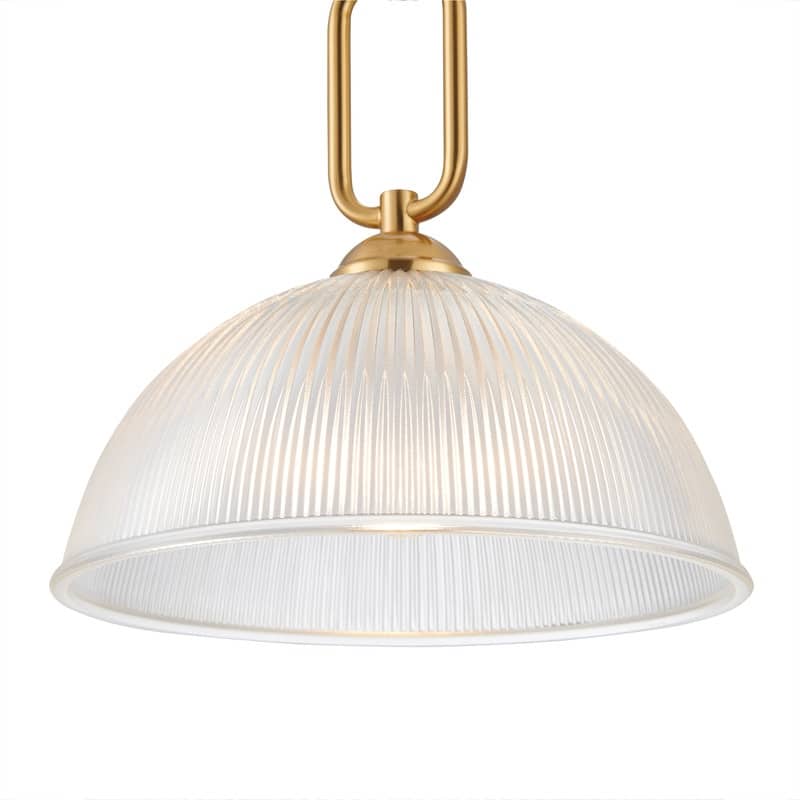 KAWOTI Modern Pendant Light with Ribbed Dome Shade