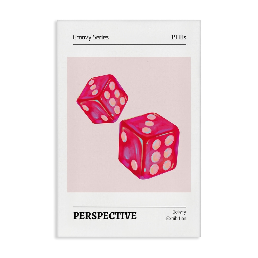 Stupell Pink Dice Pair Canvas Wall Art Design By LSR Design Studio