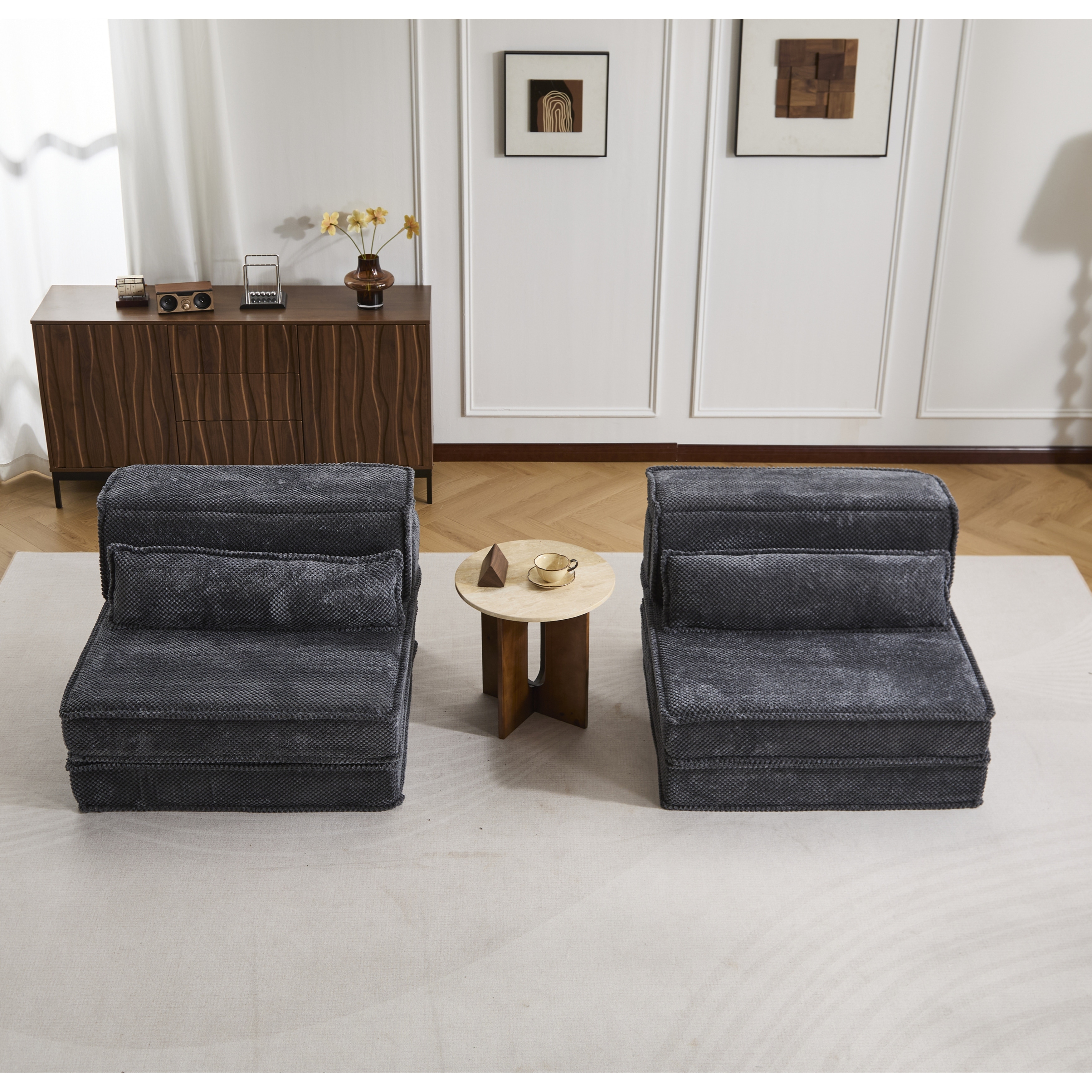 Compression Mahjong Sofa With Oversized 2-Seater Design And Convertible Floor Sofa Bed