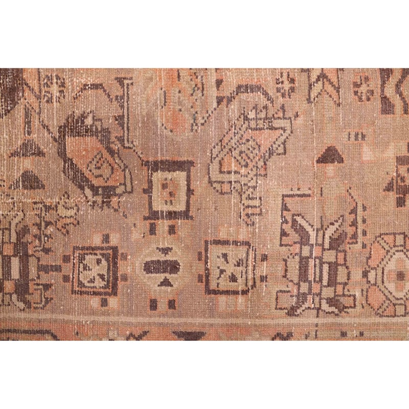 ECARPETGALLERY Hand-knotted Antalya Vintage Brown Wool Rug - 3'5 x 13'5