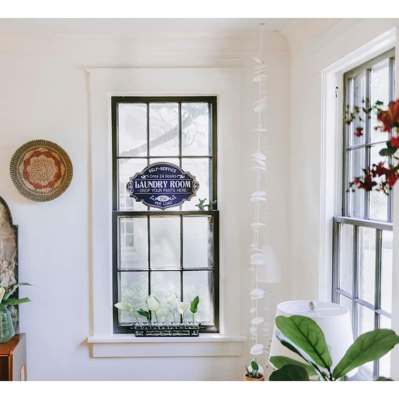 Vintage Metal Laundry Room Wall Sign with Distressed Finish