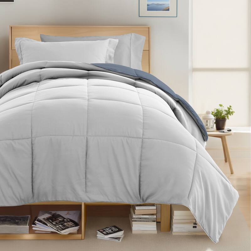 8pc Twin XL Solid Dorm Bedding Bundle