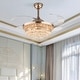 preview thumbnail 11 of 9, 42'' Gold Chandelier LED Ceiling Fan with Retractable Blades - 42 Inches 42 Inches - Gold