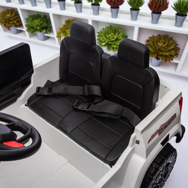 24V Kids Ride-On Electric Pickup, Two-Seater, 4WD, 800W Motors, Remote Control, Bluetooth, USB, Safety Belt for Kids 3+