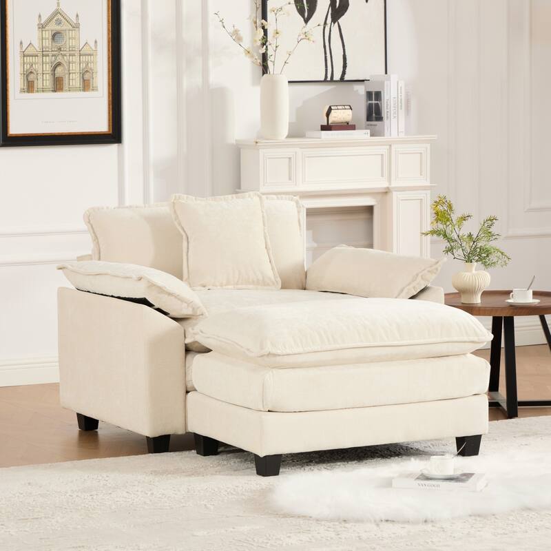 GDF Studio - Cloud Modern Chenille Upholstered Single Seat Sofa with Double-Layer Cushion for Living Room