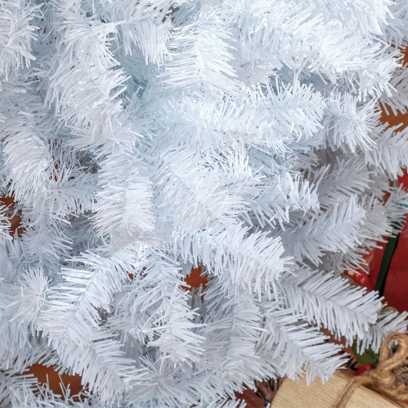 HOMCOM Unlit Slim Pencil Tree - Douglas Fir Style, Realistic Branches, White