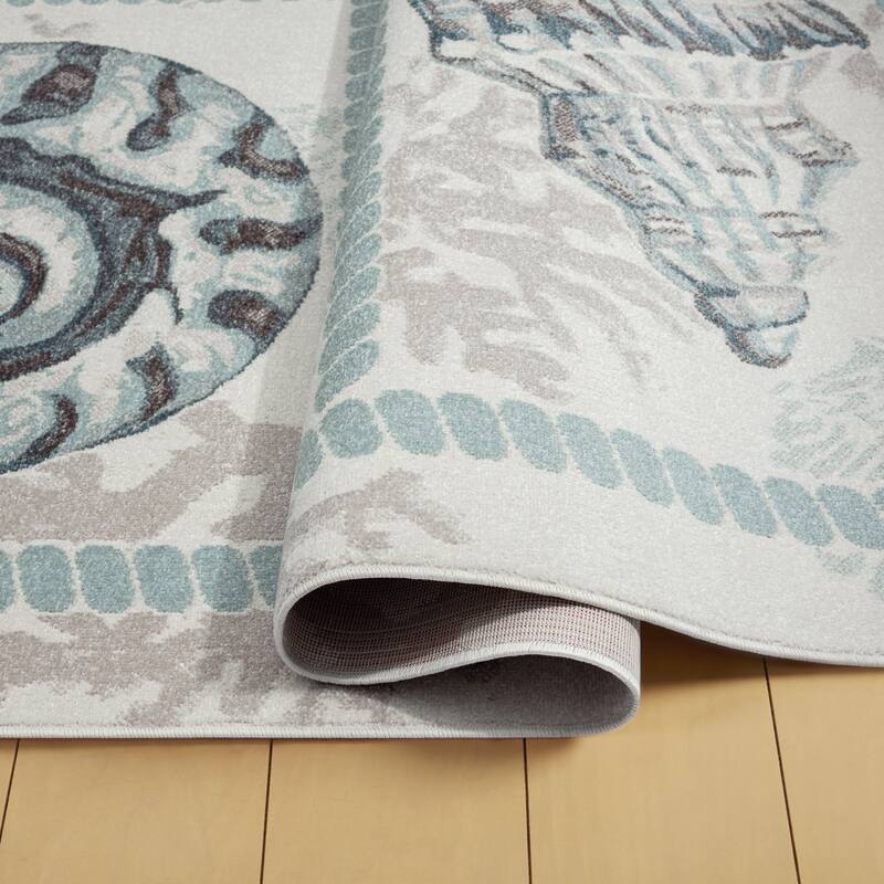 Home Dynamix Marine Sea Shells Coastal Starfish Indoor/Outdoor Area Rug
