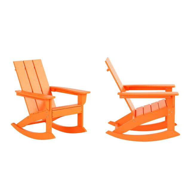 Laguna Modern Weather-Resistant Rocking Chairs (Set of 2) - Orange